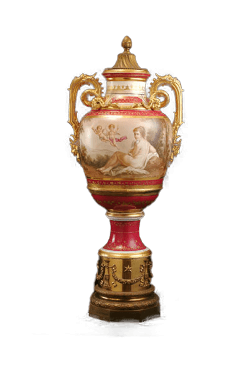Golden Double-Ear Western Porcelain Vase
